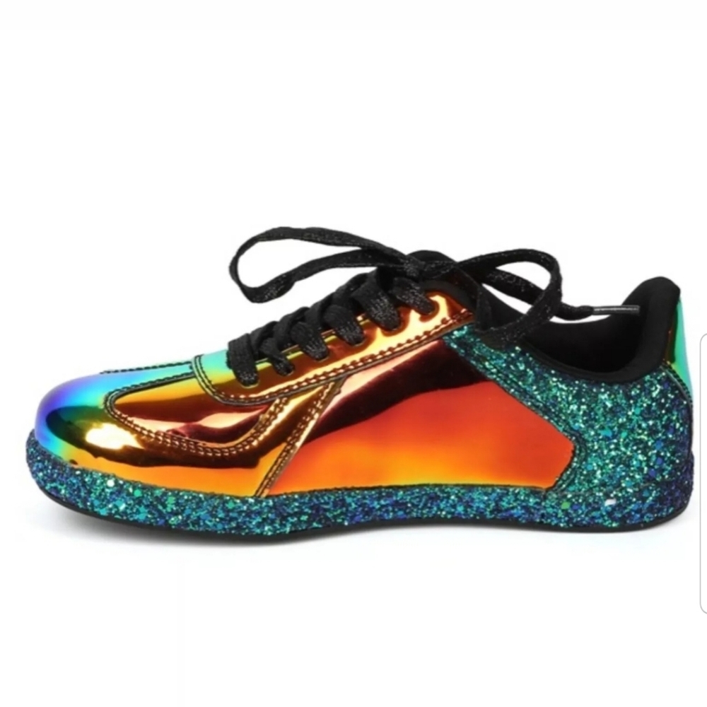 Luminous Hologram Glitter Kicks Sneakers Brand New - Picture 4 of 8